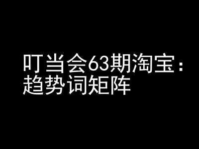 《淘宝天猫打爆班》原创高阶技术第63期，趋势词矩阵技术和玩法-东升网创