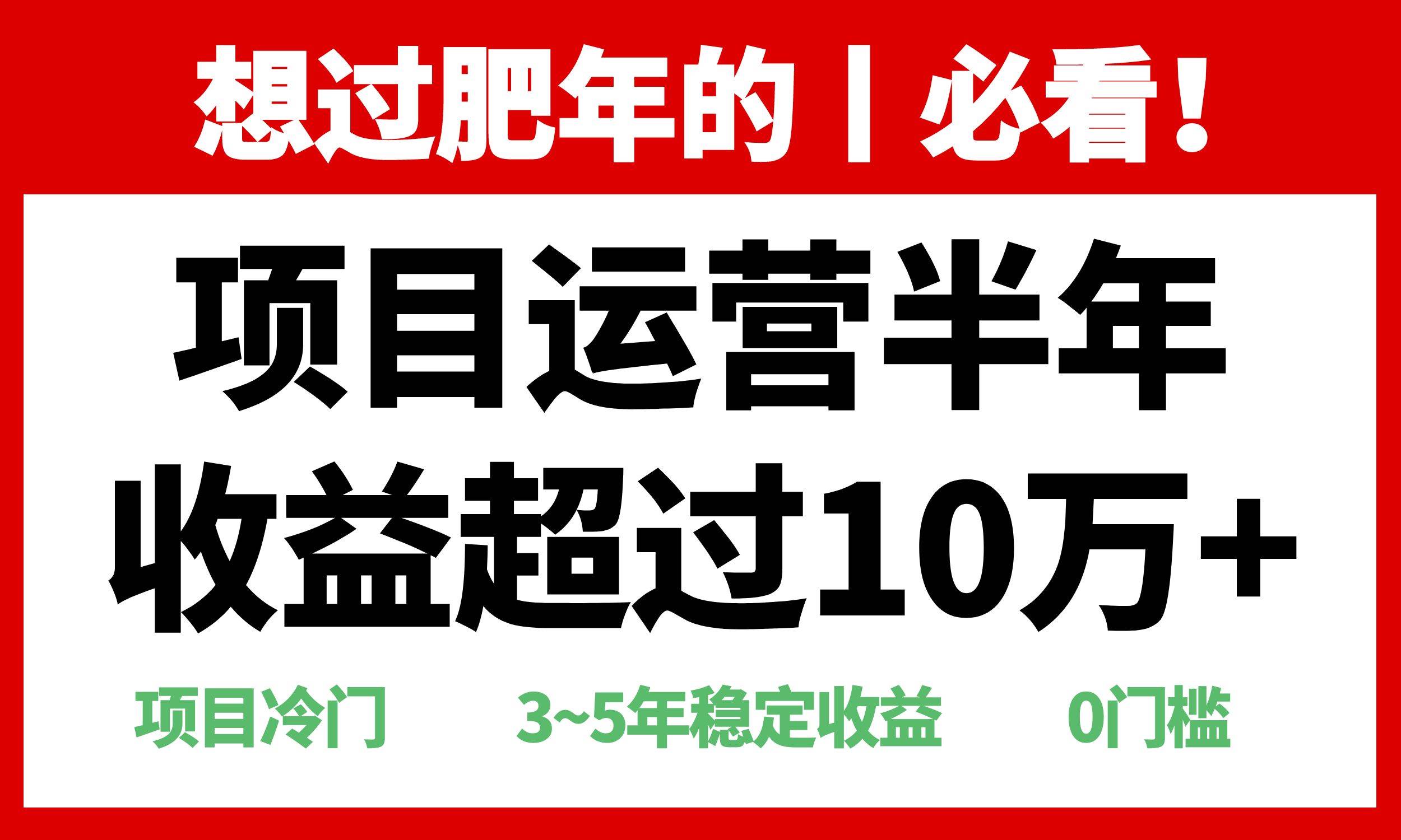 （13663期）年前过肥年的必看的超冷门项目，半年收益超过10万+，-东升网创
