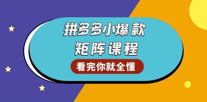 拼多多爆款矩阵课程：教你测出店铺爆款，优化销量，提升GMV，打造爆款群-东升网创