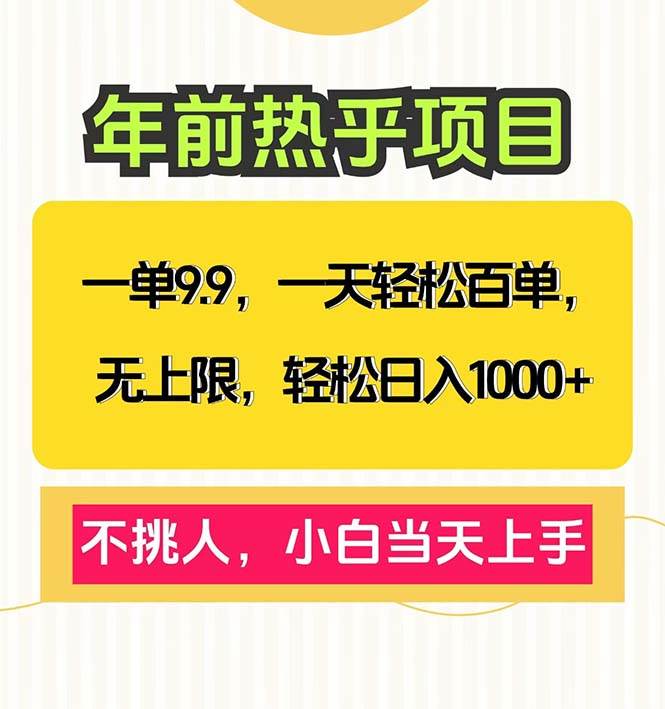 （13795期）一单9.9，一天百单无上限，不挑人，小白当天上手，轻松日入1000+-东升网创