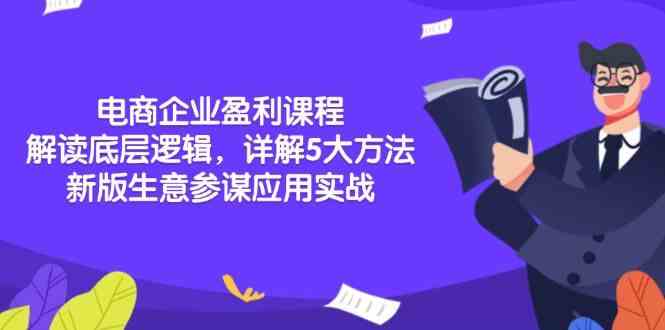 电商企业盈利课程：解读底层逻辑，详解5大方法论，新版生意参谋应用实战-东升网创
