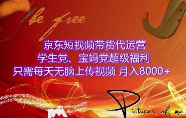京东短视频带货代运营，学生党、宝妈党超级福利，只需每天无脑上传视频，月入8000+【仅揭秘】-东升网创