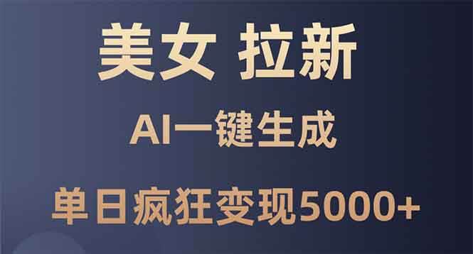 （13866期）美女暴力拉新，通过AI一键生成，单日疯狂变现5000+，纯小白一学就会！-东升网创