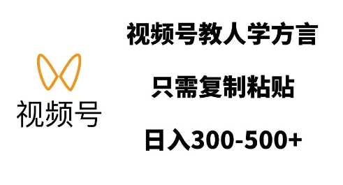 视频号教人学方言，只需复制粘贴，日入多张-东升网创