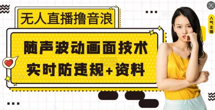 无人直播撸音浪+随声波动画面技术+实时防违规+资料【揭秘】-东升网创