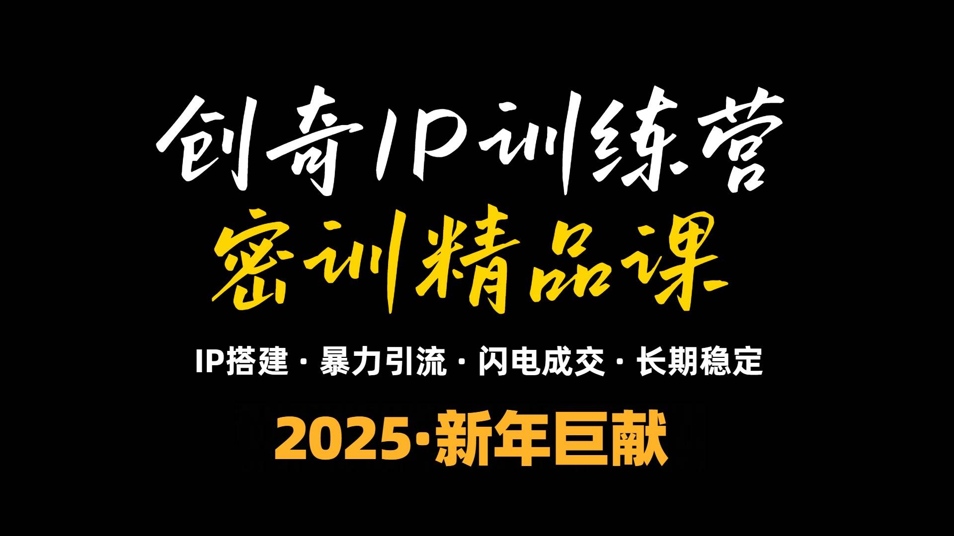 （13898期）2025年“知识付费IP训练营”小白避坑年赚百万，暴力引流，闪电成交-东升网创