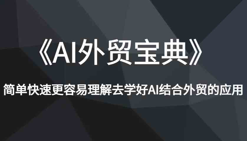 《AI外贸宝典》简单快速更容易理解去学好AI结合外贸的应用-东升网创