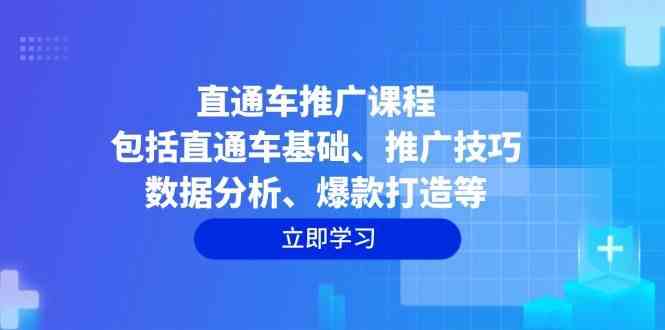 直通车推广课程：包括直通车基础、推广技巧、数据分析、爆款打造等-东升网创