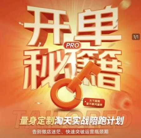 淘宝开单秘籍PRO，量身定制淘天实战陪跑计划，告别做店迷茫、快速突破运营瓶颈期-东升网创