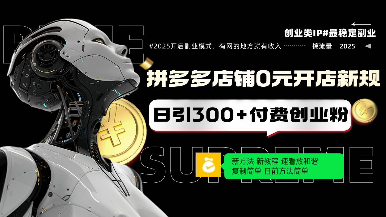 （14092期）拼多多店铺0元开店新规，日引300+付费创业粉，目前方法简单复制粘贴可矩阵-东升网创