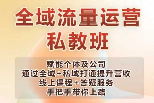 全域流量运营操盘课，赋能个体及公司通过全域+私域打通提升营收-东升网创