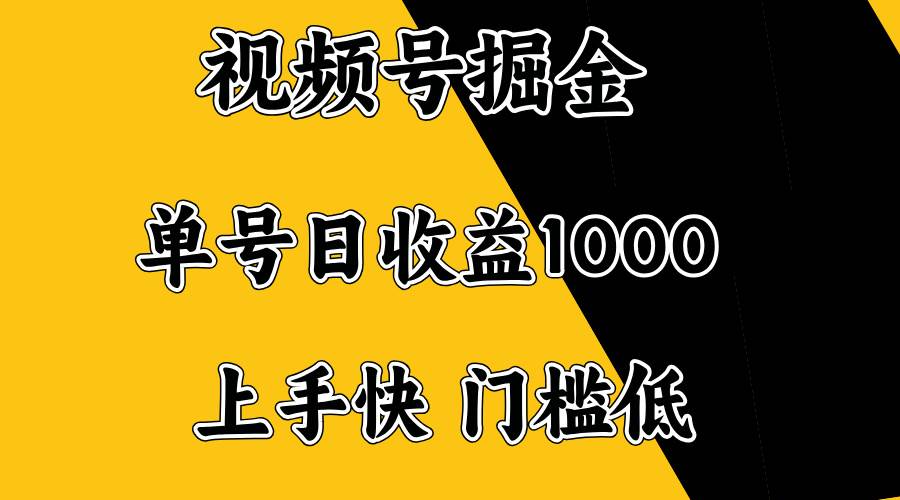 （14183期）视频号掘金，单号日收益1000+，门槛低，容易上手。-东升网创