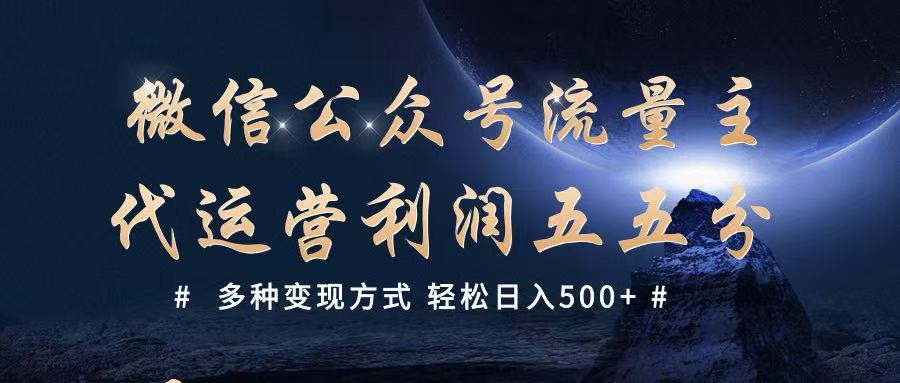 公众号流量主代运营  多种变现方式 轻松日入500+-东升网创