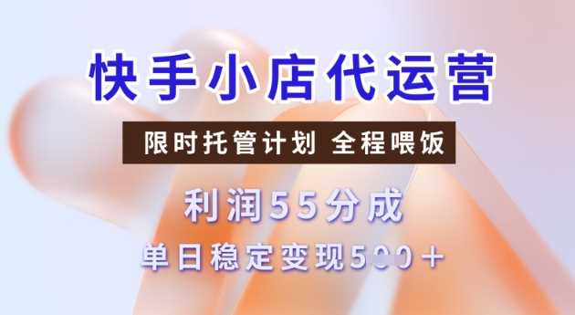 快手小店代运营3.0，模式新升级，收益55分，稳定单日5张【揭秘】-东升网创