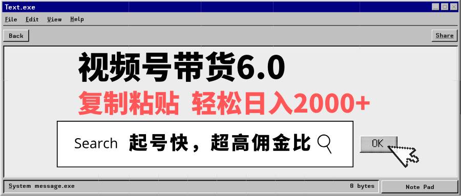 （14325期）视频号带货6.0，轻松日入2000+，起号快，复制粘贴即可，超高佣金比-东升网创