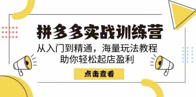 拼多多实战训练营，从入门到精通，海量玩法教程，助你轻松起店盈利-东升网创
