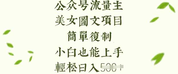 流量主长期收益项目，美女图片简单复制，小白也能上手，轻松日入5张-东升网创