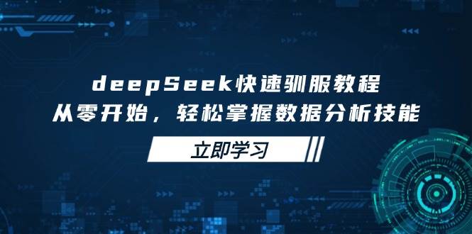 deepSeek快速驯服教程，从零开始，轻松掌握数据分析技能-东升网创