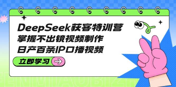 DeepSeek获客特训营：掌握不出镜视频制作，日产百条IP口播视频-东升网创