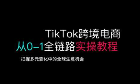 TikTok跨境电商从0-1全链路全方位实操教程，把握多元变化中的全球生意机会-东升网创