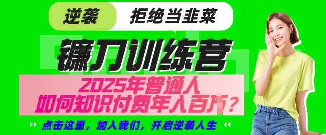 【网创项目终点站-镰刀训练营超级IP合伙人】25年普通人如何通过知识付费实现逆袭【揭秘】-东升网创
