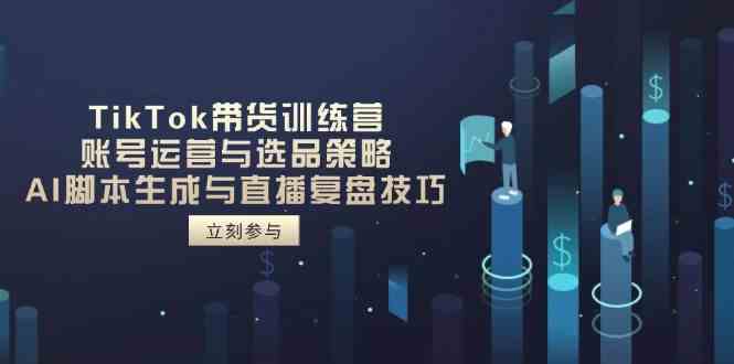TikTok带货训练营，账号运营与选品策略，AI脚本生成与直播复盘技巧-东升网创