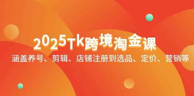 2025Tk跨境淘金课：涵盖养号、剪辑、店铺注册到选品、定价、营销等-东升网创