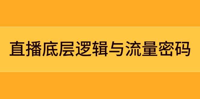 直播底层逻辑与流量密码：定位模型+案例拆解，急速流承接与数据优化全攻略-东升网创