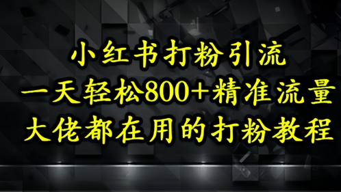 小红书打粉引流，一天轻松500+精准流量，大佬都在用的打粉教程-东升网创