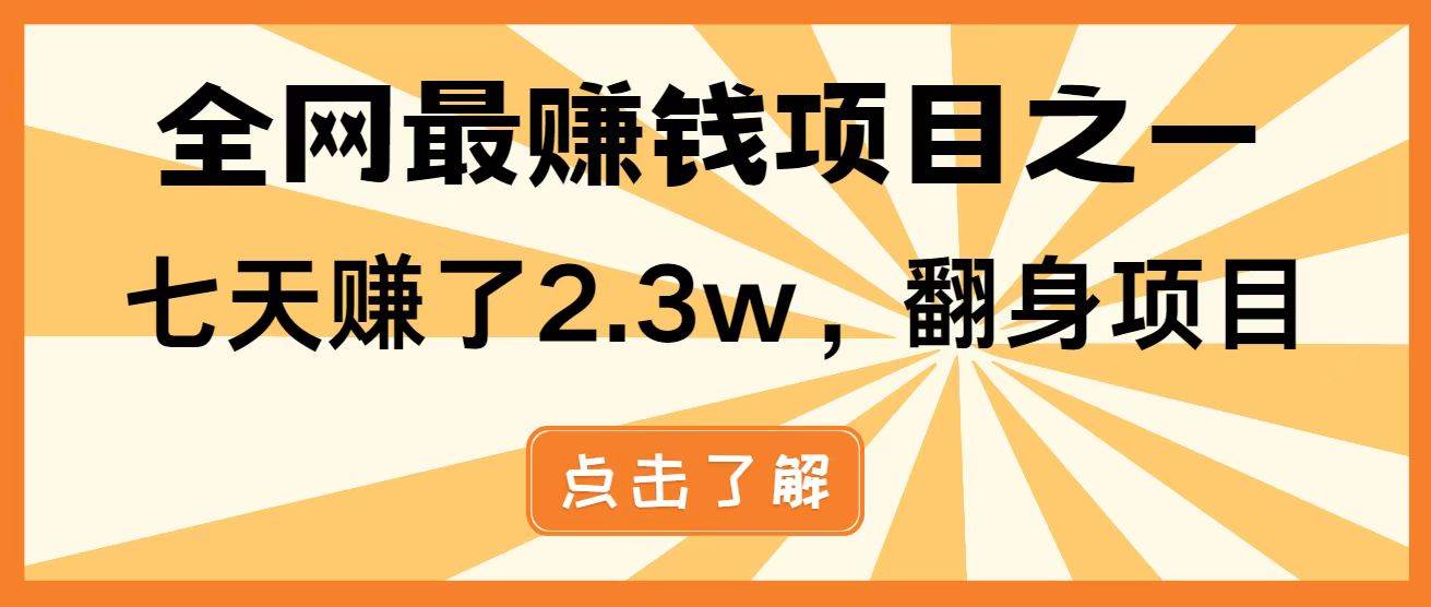 （14723期）暴利项目，每天被动收益1500+，长期管道收益！0成本自己做老板！-东升网创