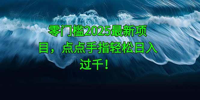 （14744期）零门槛2025最新项目，点点手指轻松日入过千！-东升网创