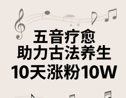 古法五音养生教程，五音疗愈的视频的制作方法，2-4小时就能学会，作者10天涨粉10W-东升网创
