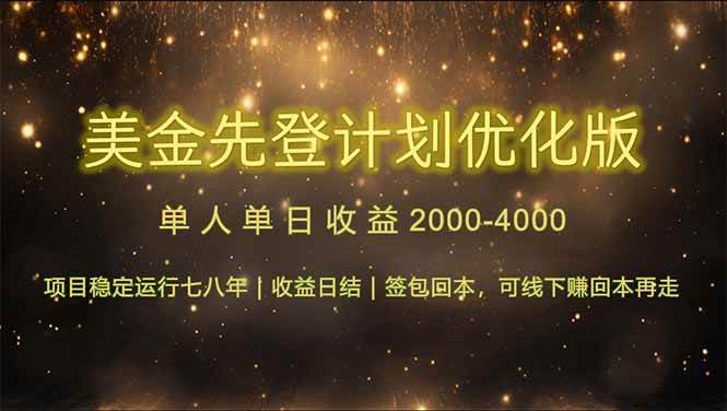 （14802期）连续7-8年创单日收益冠军项目，日收益$600-1200-东升网创