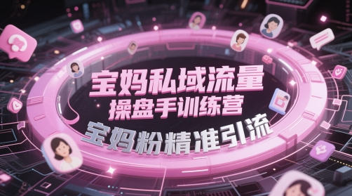 宝妈私域流量操盘手训练营，宝妈粉精准引流-东升网创