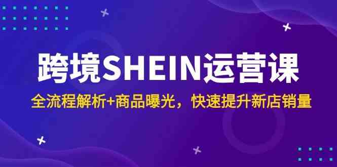 跨境SHEIN运营课，全流程解析+商品曝光，快速提升新店销量-东升网创