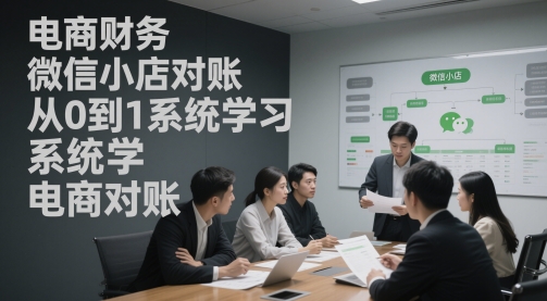 电商财务微信小店对账，从0到1系统学习电商对账-东升网创