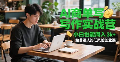 AI商单写作实战营，小白也能周入3k+，给普通人的低风险创业课-东升网创