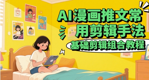 AI漫画推文常用剪辑手法，基础剪辑组合教程-东升网创