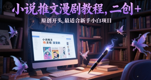 小说推文漫剧教程，二创+原创开头，最适合新手小白项目-东升网创