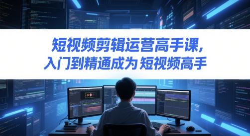 短视频剪辑运营高手课，入门到精通成为短视频高手-东升网创