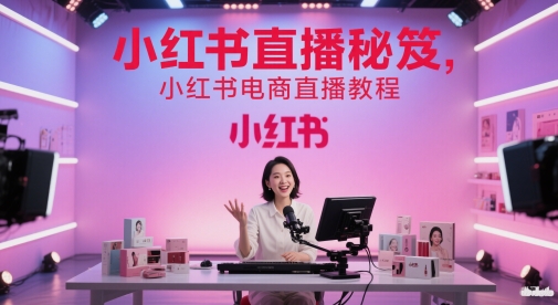 小红书直播秘笈，小红书电商直播教程-东升网创