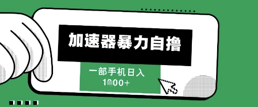 205新风口，加速器暴力自撸，单机日入1k+【揭秘】-东升网创