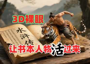 书本人物裸眼3D视频，新的玩法，流量超猛，保姆级教程-东升网创