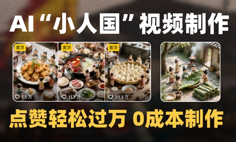 爆款1000W+播放微缩景观迷你小人国AI视频0成本制作全流程教学-东升网创