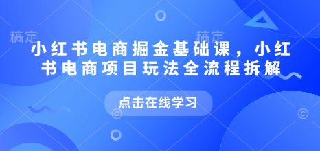 小红书电商掘金课，小红书电商项目玩法全流程拆解（更新5月）-东升网创