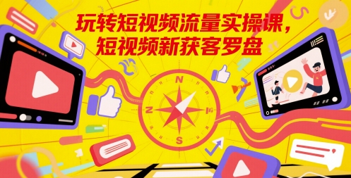 玩转短视频流量实操课，短视频新获客罗盘-东升网创