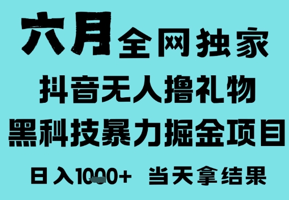 25年6月高爆抖音无人直播最新撸音浪掘金项目，门槛低小白可做，无脑日入1k，可矩阵放大【揭秘】-东升网创