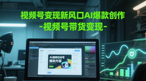 视频号变现新风口AI爆款创作-视频号带货变现-东升网创