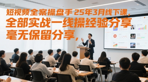 短视频全案操盘手25年3月线下课，全部实战一线操盘手经验分享，毫无保留分享，全是干货-东升网创