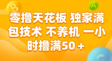 零撸天花板，独家满包技术 不养机 一小时撸满50+【揭秘】-东升网创